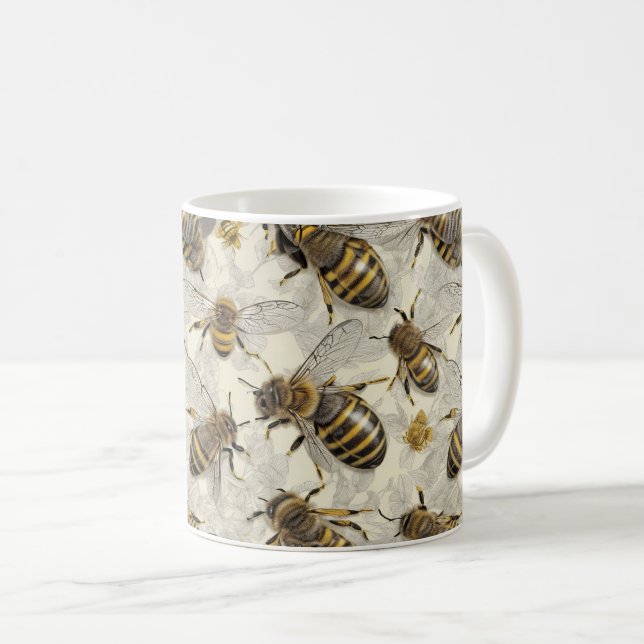 Taza De Café Abejas de burbujas (Anverso derecho)