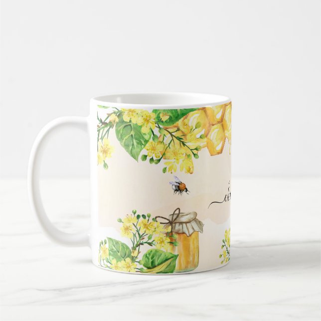 Taza De Café Abejas de burbujas miel florines amarillos nombre  (Izquierda)
