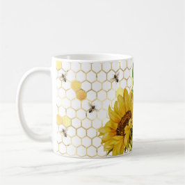Taza De Café Abejas de miel amarillo girasol Oro