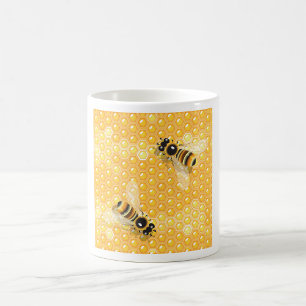 Taza De Café Abejas de miel en modelo de abeja brillante