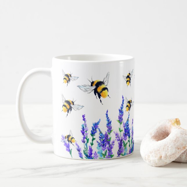 Taza de café Abejas de Primavera (Con donut)