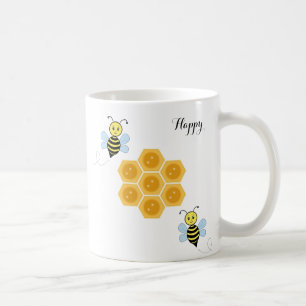 Taza De Café Abejas felices y panal de miel