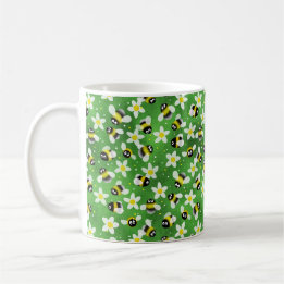 Taza De Café Abejas juguetonas (verde botella) Café Mug