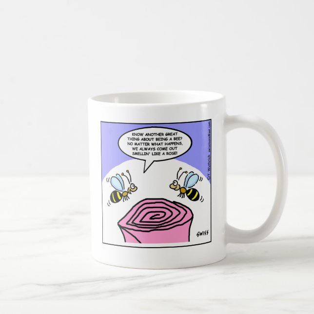 Taza De Café Abejas Personalizados divertidas huelen como un ja (Derecha)