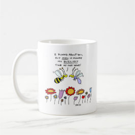 Taza De Café Abejas y flores Personalizados divertidas en prima