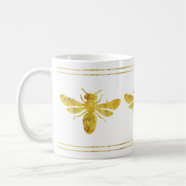 Taza De Café Abejorro Dorado Blanco