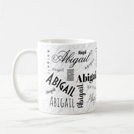 Taza De Café Abigail Custom Name  Black White Coffee Mug