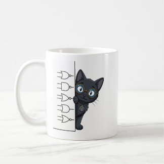 Taza de café abogada gato negro Lady Justice