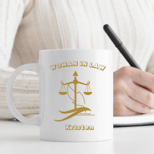 Taza De Café Abogada Mujer Estudiante de Derecho Personalizada