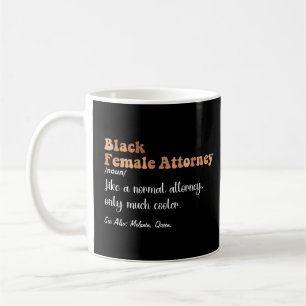 Taza De Café Abogada Negra Divertida Definición Abogados