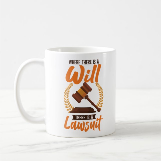 Taza De Café Abogado Estudiante De Derecho Donde Hay Voluntad (Izquierda)