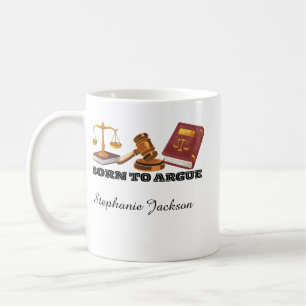Taza De Café Abogado gracioso nacido para discutir