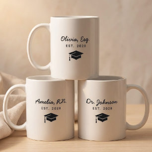 Taza De Café Abogado Licenciada Minimalista Personalizada Méd
