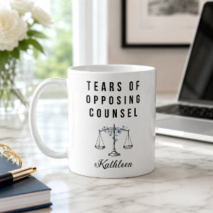 Taza De Café Abogado Personalizado Lágrimas del Abogado Oposito