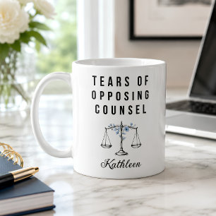 Taza De Café Abogado Personalizado Lágrimas del Abogado Oposito