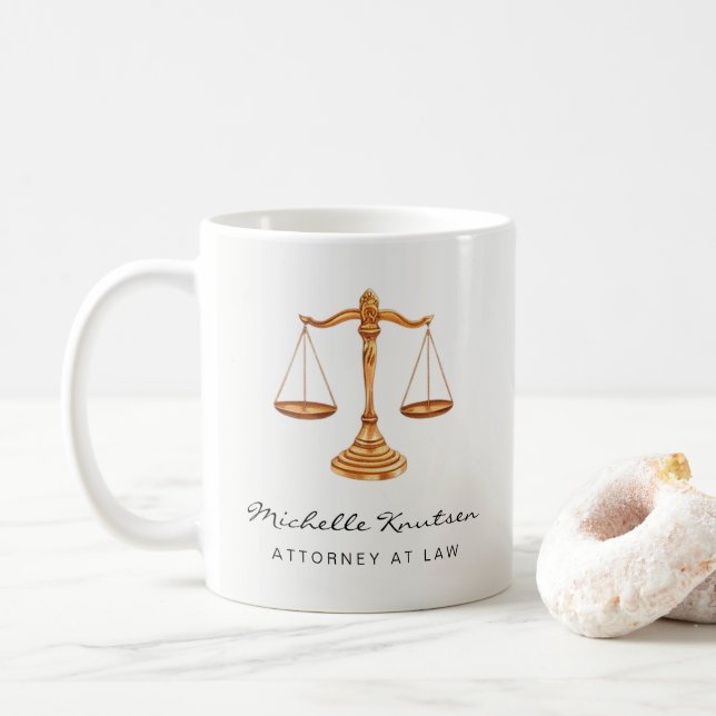 Taza De Café Abogado profesional abogado de lujo oro (Con donut)
