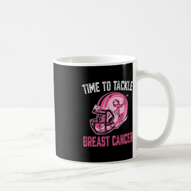 Taza De Café Abordar el cáncer de mama Casco de Fútbol Cinta Ro (Derecha)