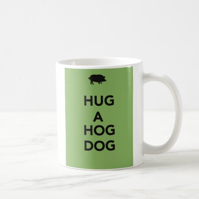 Taza De Café Abrace un perro del cerdo (Derecha)