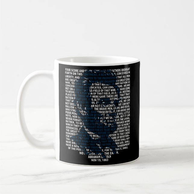Taza De Café Abraham Lincoln Gettysburg Dirección Historia (Izquierda)