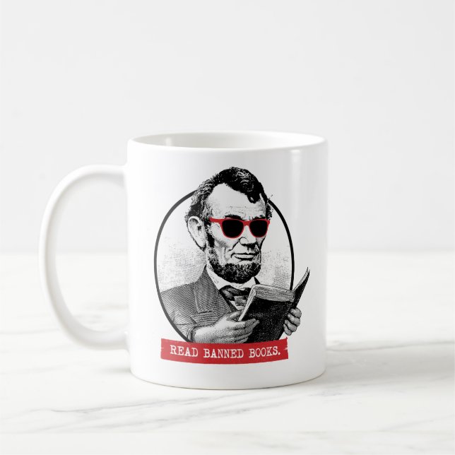 Taza De Café Abraham Lincoln Lee libros prohibidos (Izquierda)