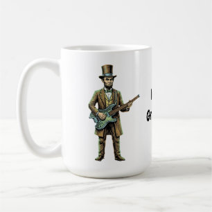 Taza De Café Abraham Lincoln tocando guitarra sin cabeza en blo