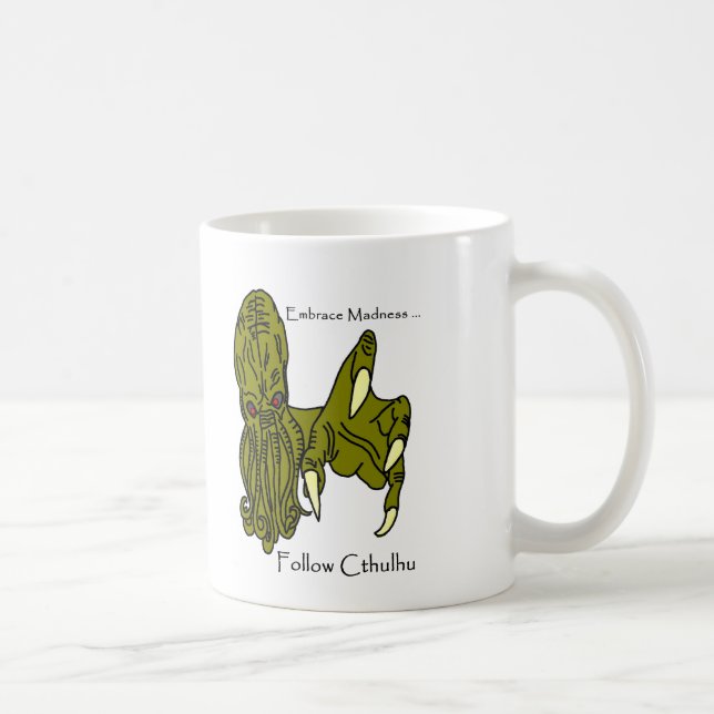Taza De Café Abrar la locura, seguir a Cthulhu Mug (Derecha)