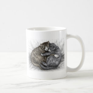Taza De Café Abrazando gatos durmiendo