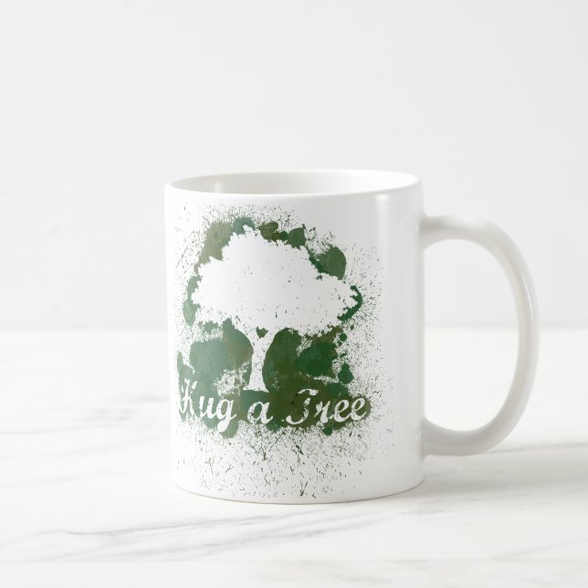 Taza De Café Abrazar un árbol pensar verde (Derecha)