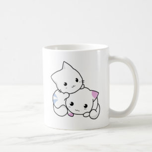 Taza De Café Abrazo blanco lindo de los gatitos