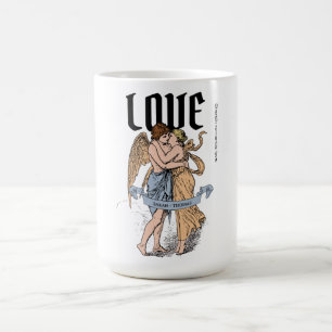 Taza De Café Abrazo de Amor – Ilustración de Pareja Romántica