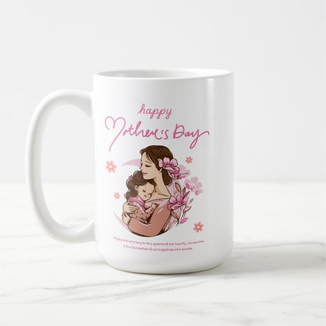 Taza De Café "Abrazo de la madre - Feliz Día de la madre arte" (Izquierda)