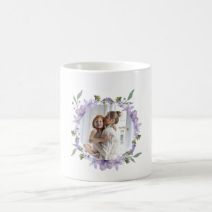 Taza De Café "Abrazo de licitación entre flores moradas"