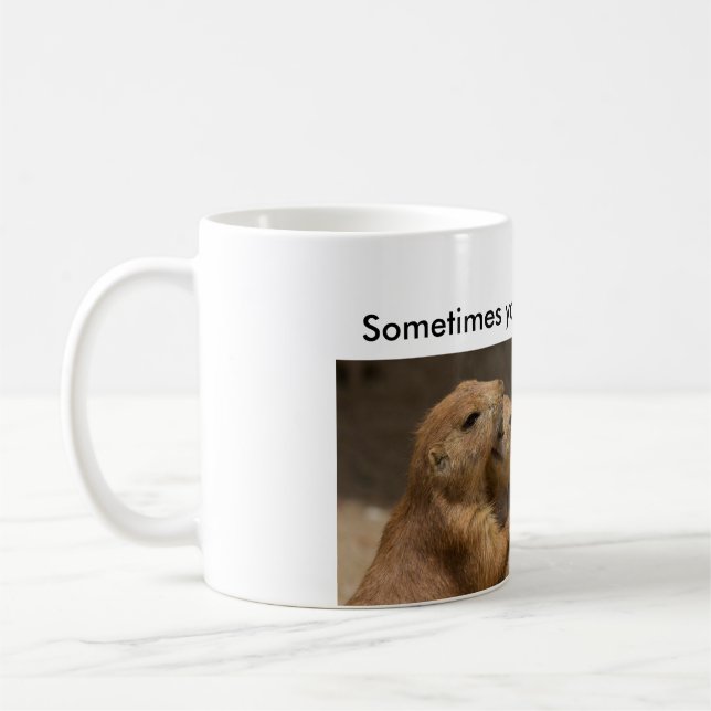 Taza De Café Abrazo de los perros de las praderas (Izquierda)