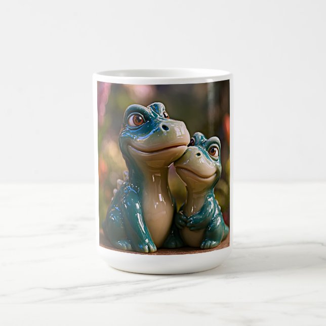 Taza De Café Abrazo de mar de dinosaurios acuáticos (Centro)