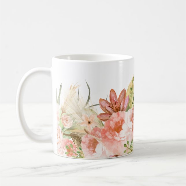Taza De Café Abrazo del encanto bohemio: Flores de Boho (Izquierda)