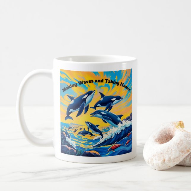 Taza De Café Abrazo del Océano (Con donut)