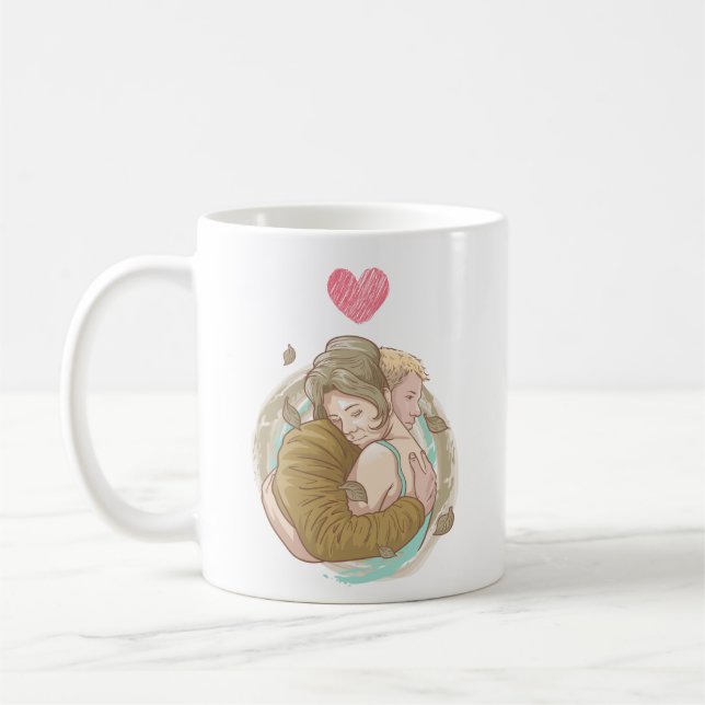 Taza De Café Abrazo Pareja Simple (Izquierda)