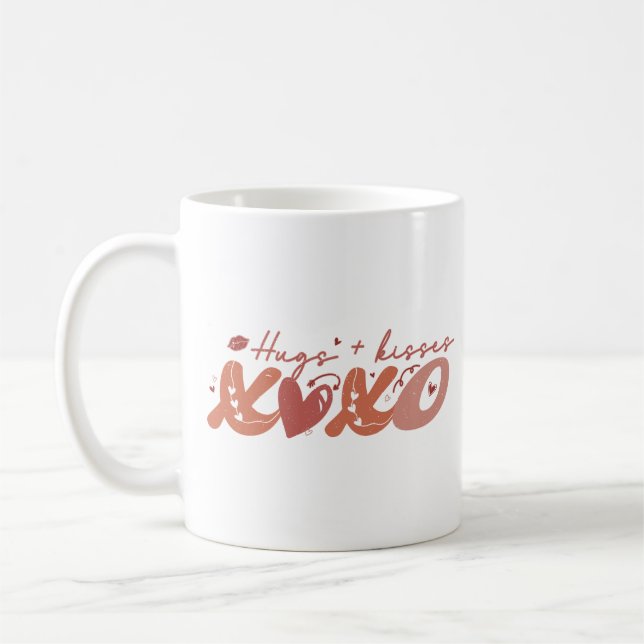 Taza De Café Abrazos Besos XOXO (Izquierda)