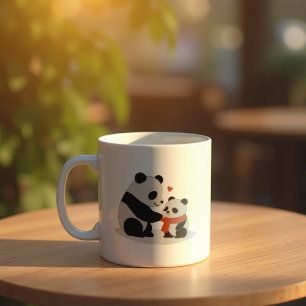 Taza De Café Abrazos cálidos, amor panda