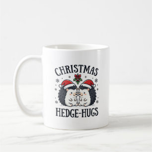 Taza De Café Abrazos de Navidad Erizo Lindo Diseño de Vacacione