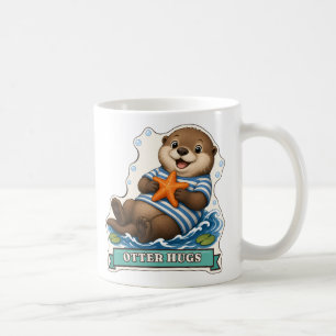 Taza De Café Abrazos de Nutria Nutria Flotante Abrazando una Es