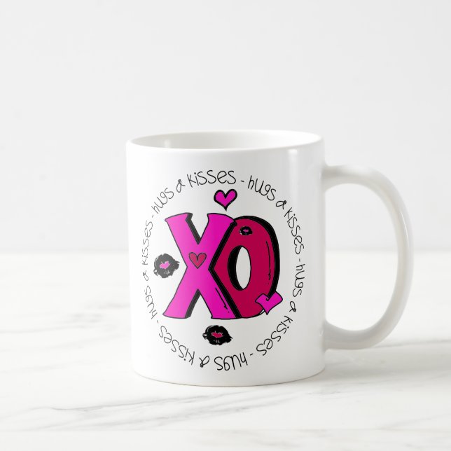 Taza De Café Abrazos y besos de San Valentín (Derecha)