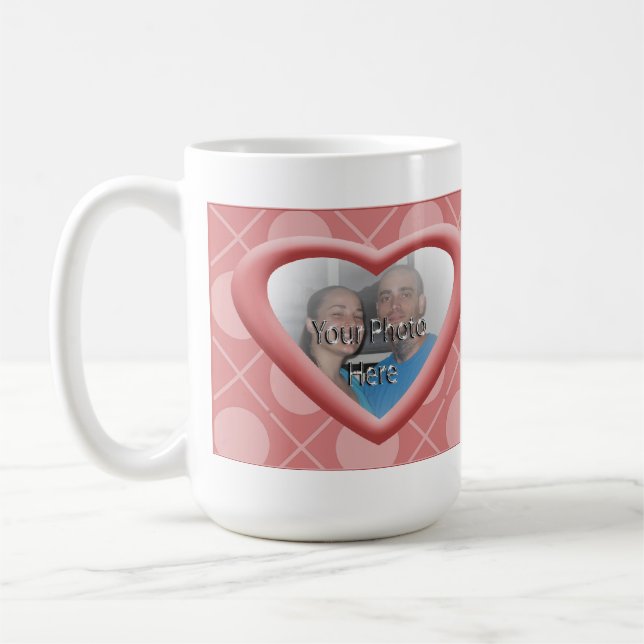 Taza De Café Abrazos y besos XOXO Fotografía del corazón (Izquierda)