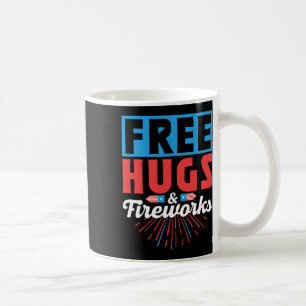 Taza De Café Abrazos Y Fuegos Artificiales Gratuitos 4 De Julio