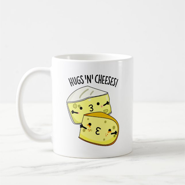 Taza De Café Abrazos Y Quesos Graciosos Pun De Queso (Izquierda)
