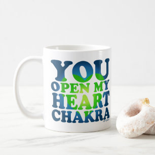 Taza De Café Abre mi corazón Chakra White Mug regalo espiritual