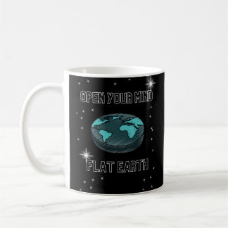 Taza De Café Abre tu mente Unisex Black Men Flat Earth
