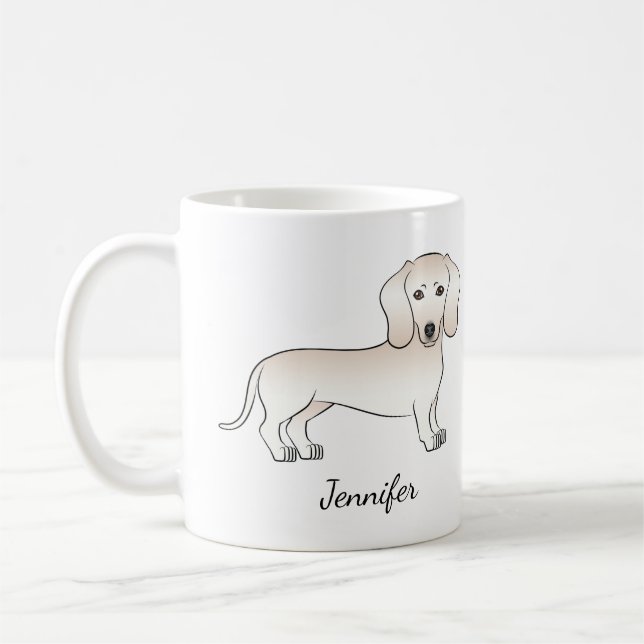 Taza De Café Abrigo suave crema perro de dibujos animados de Da (Izquierda)