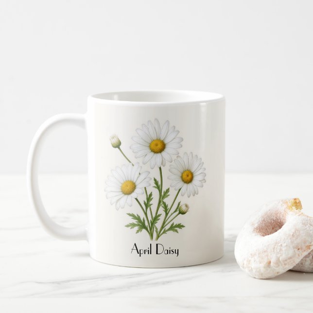 Taza De Café Abril Daisy Flores (Con donut)