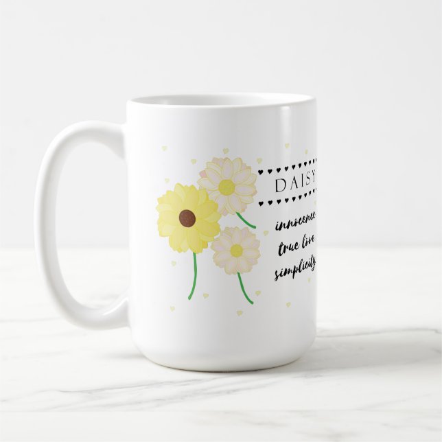Taza De Café Abril Mug de flor con significados de flor (Izquierda)